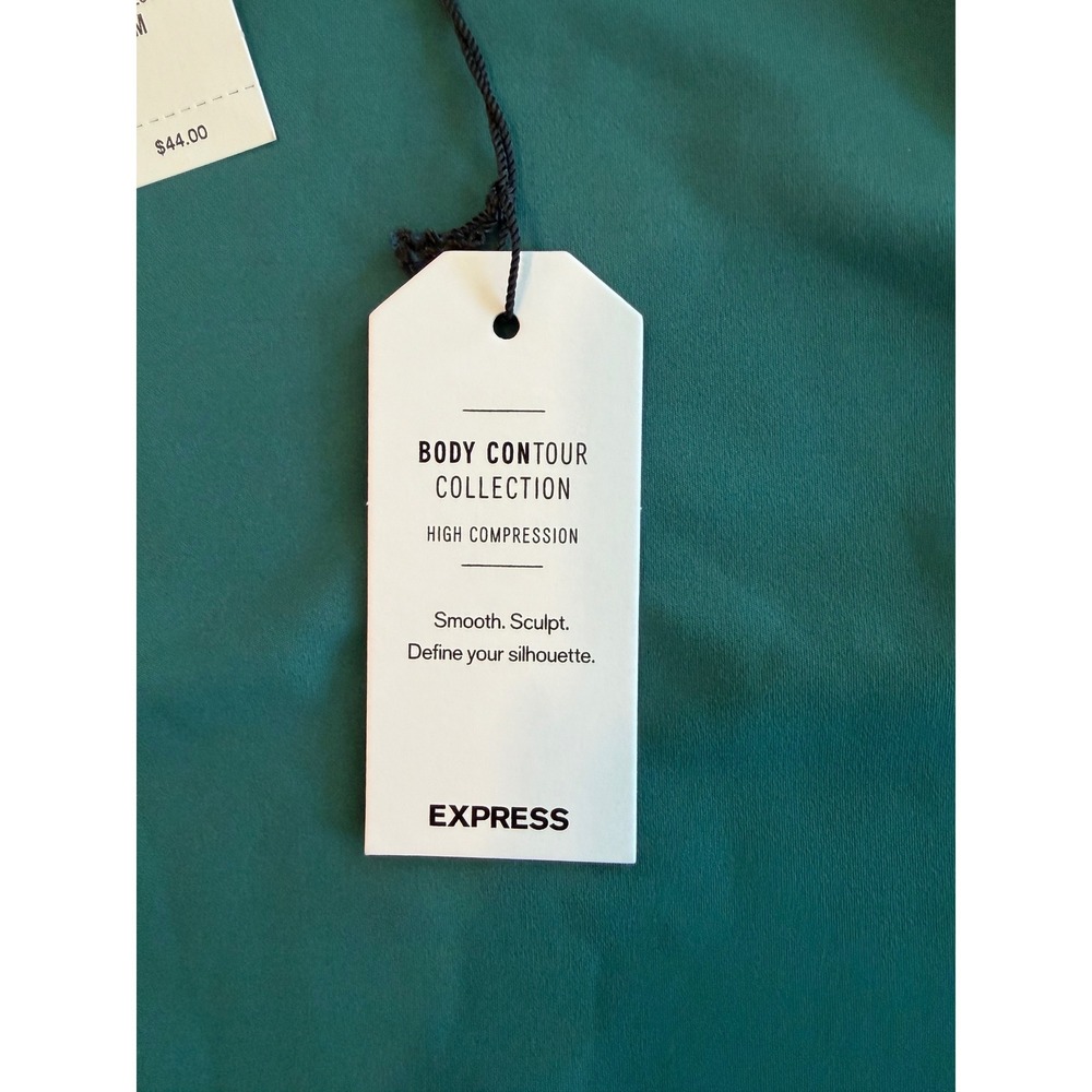 Express Body Contour High Compression High Neck Tank Top Green Medium NWT - Picture 6 of 6